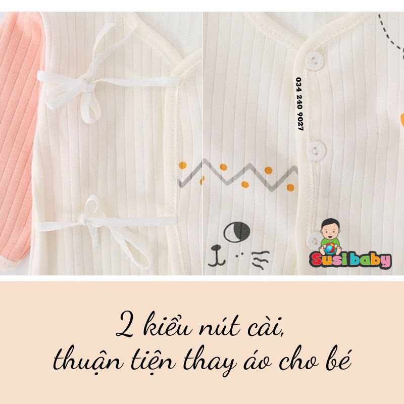 [QUÀ TẶNG ĐẦY THÁNG] SET ĐỒ SƠ SINH 7 CHI TIẾT CAO CẤP 3 MÀU HỒNG XANH VÀNG CHO BÉ TRAI BÉ GÁI