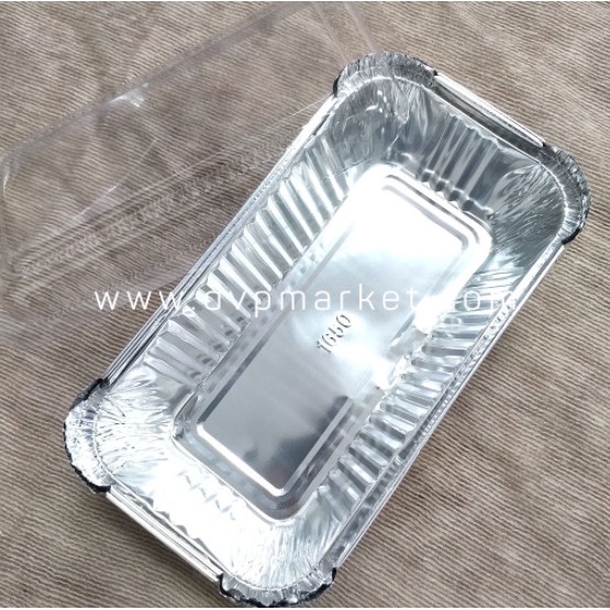 Set 50 khay giấy bạc chữ nhật có nắp, dùng được cho lò nướng