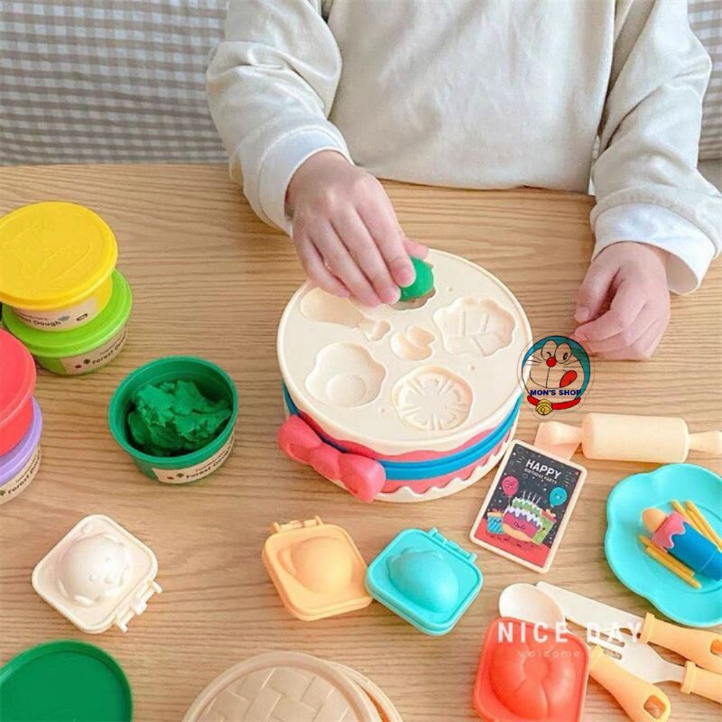 Đồ chơi bánh sinh nhật, tự làm bánh sinh nhật bằng đất nặn 30 chi tiết