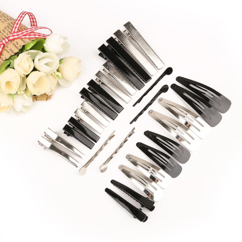 Set 10 kẹp tóc mỏ vịt bằng hợp kim phong cách Hàn Quốc đơn giản DIY