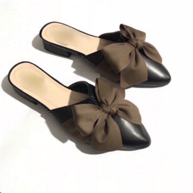 Giày Nữ Sục Mũi Nhọn Thắt Nơ Siêu Xinh A86