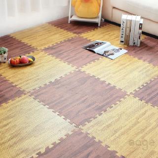Miếng đệm xốp lót thảm phòng tắm/nhà bếp kiểu miếng ghép hình họa tiết vân gỗ 30x30cm cho trẻ em