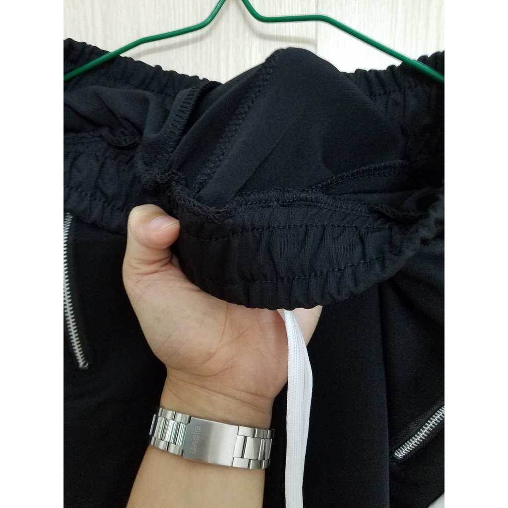 Track Pants Zipper 2 Line - Retro Pants Zip Double Line - Quần nỉ khóa zip 2 sọc trong ngoài ảnh thật