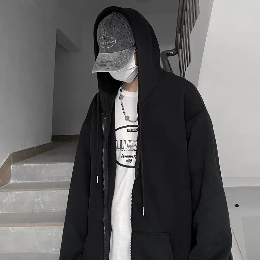 Áo khoác nỉ hoodie trơn Unisex - Hoodie zip form rộng có mũ dáng suông basic ulzzang nam nữ HOT | WebRaoVat - webraovat.net.vn