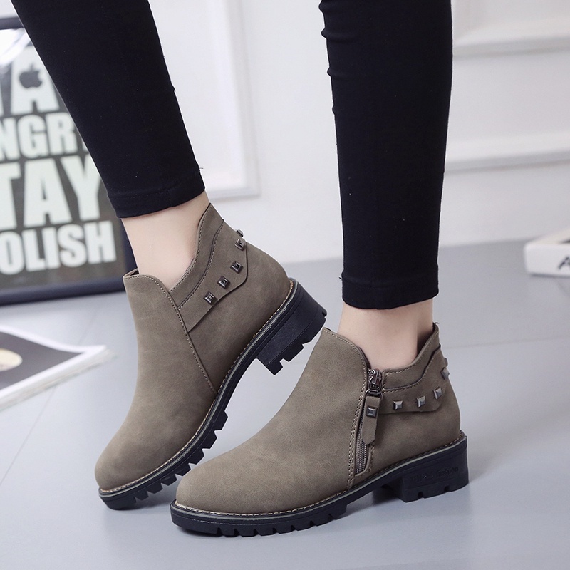 Bốt nữ bằng da lộn phong cách cổ điển thời trang cơ bản | BigBuy360 - bigbuy360.vn