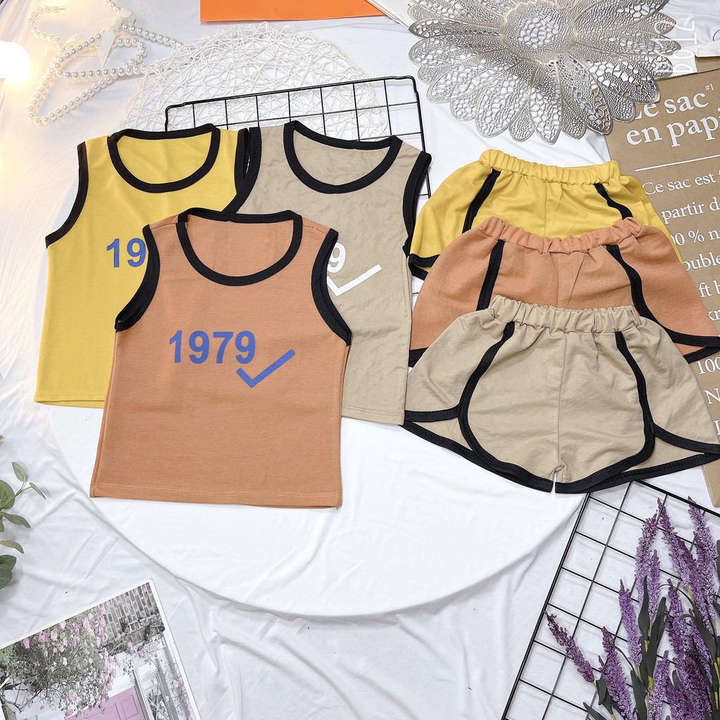 Bộ cotton đũi 1979 mềm mát cho bé