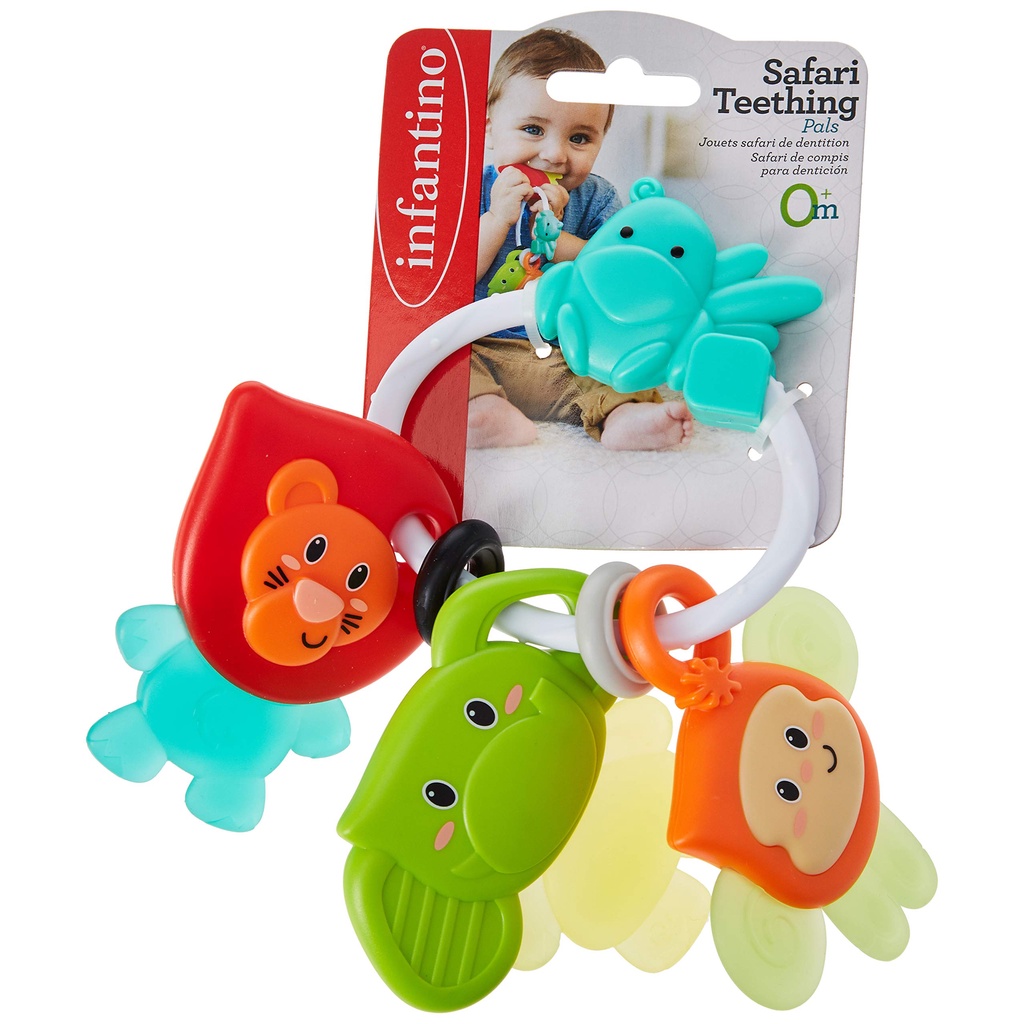 [Chính Hãng] Gặm nướu Infantino Safari Teething Pals chùm gặm nướu động vật
