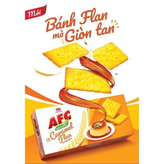 BÁNH AFC VỊ CARAMEL FLAN 125G (5 GÓI)/ AFC CARAMEN