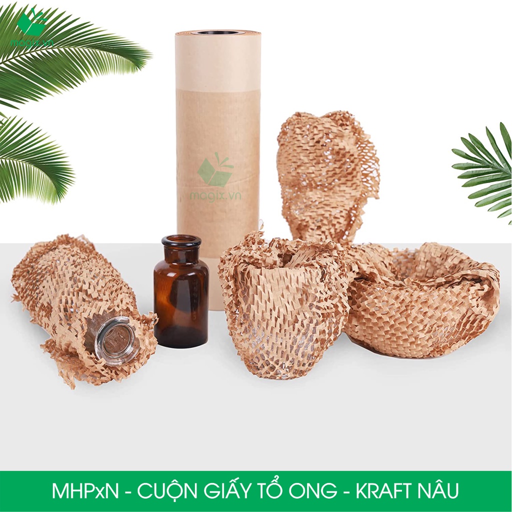 CUỘN GIẤY KRAFT TỔ ONG MÀU NÂU CHỐNG SỐC THAY THẾ BÓNG KHÍ XỐP HƠI ĐÓNG HÀNG