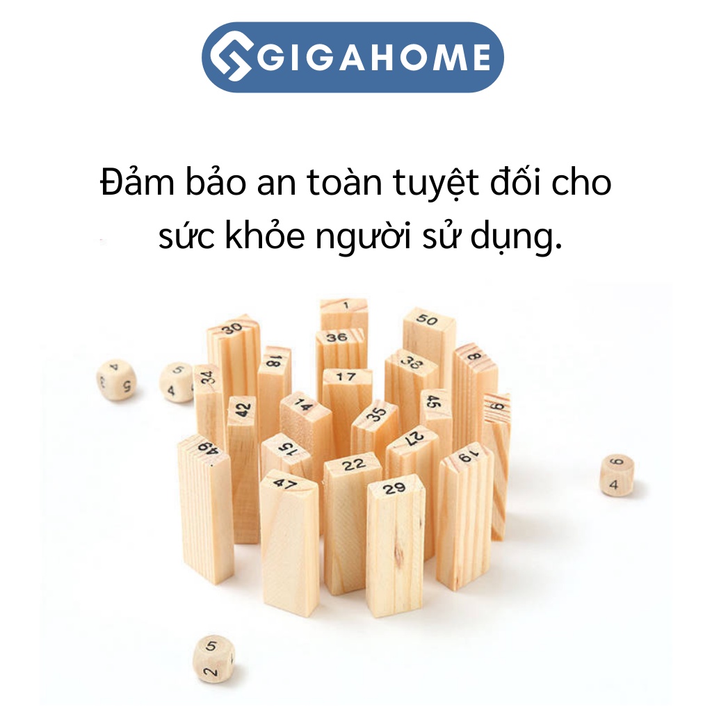 Đồ Chơi Rút Gỗ Loại To GIGAHOME 48 Thanh, Thanh Gỗ Láng Mịn, Thông Minh 2785