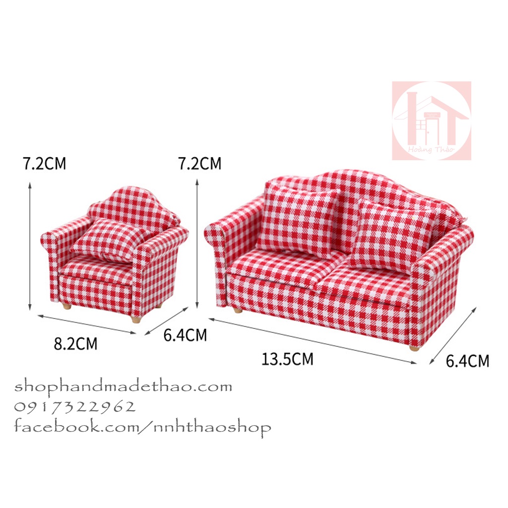 Đồ chơi mô hình / Miniature_Bộ sofa trang trí mô hình, dollhouse (1:12)