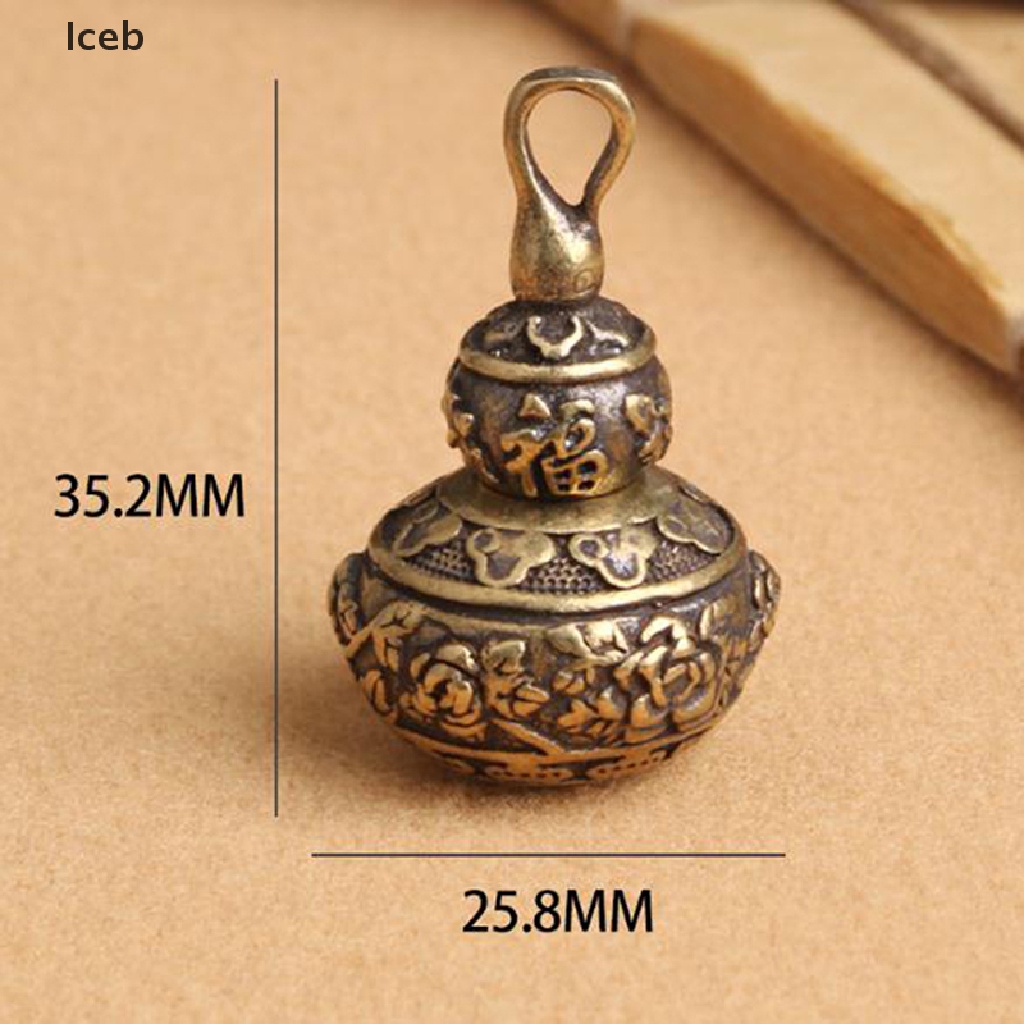 Hộp Đựng Thuốc May Mắn Hình Hồ Lô Bằng Đồng Thau Có Móc Khóa