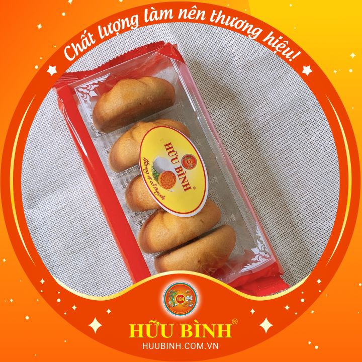 Bánh Nướng Nhân Sữa Dừa - 01 gói 05 chiếc 165g Hữu Bình, Bánh Trung Thu Mini