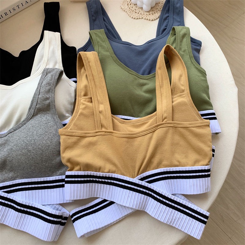 Áo ngực thể thao cotton tập gym, yoga,  đi biển định hình vòng 1 AB214