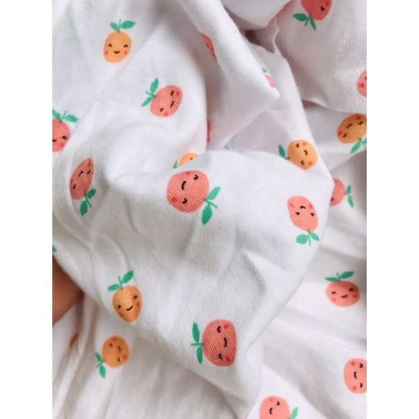 Vải thun sơ sinh 2c Hàn hình quả táo