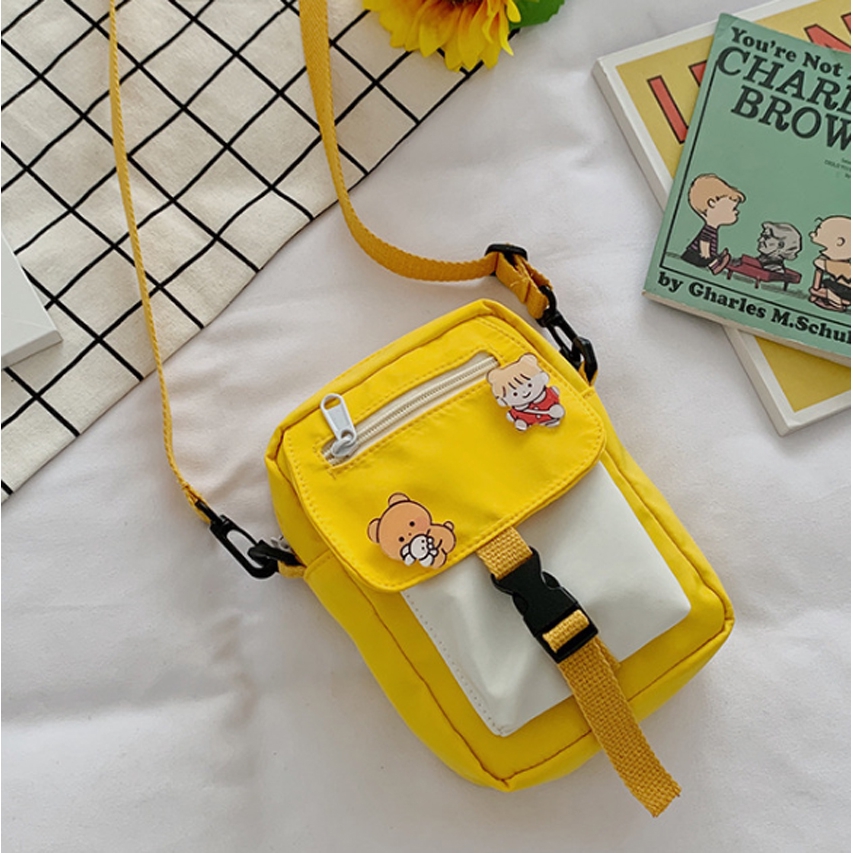 Túi vải dù dọc có khóa ngang, túi đeo chéo tote vải B | BigBuy360 - bigbuy360.vn