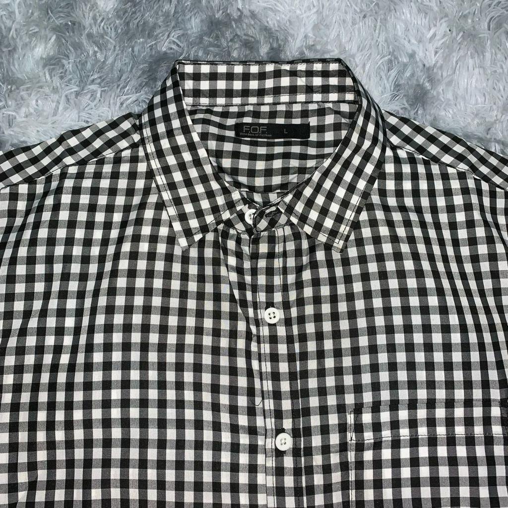 Áo Sơ Mi Nam Ngắn Tay Công Sở, Chất Vải Lanh Thoáng Mát Hoạ Tiết Caro Đen Trắng Sọc To