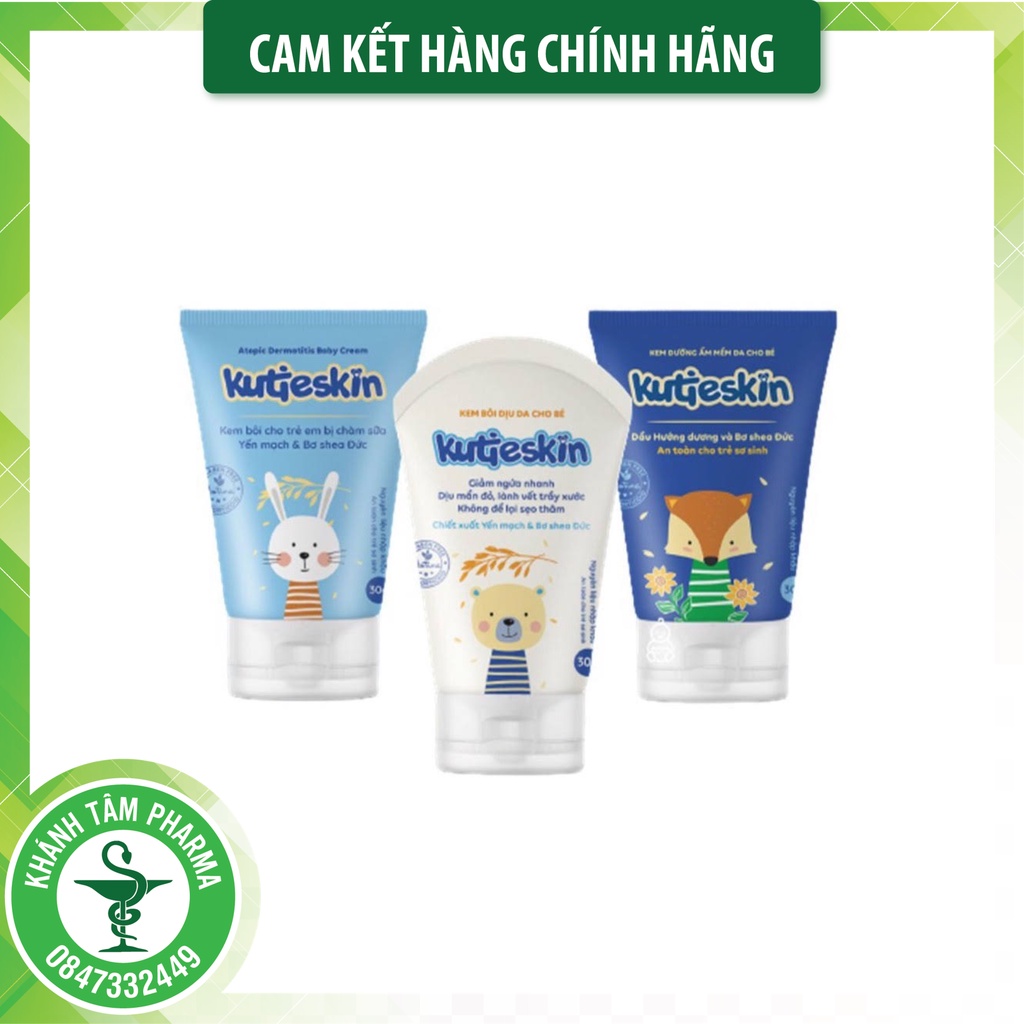 KUTIESKIN - BỘ SẢN PHẨM CHĂM SÓC LÀN DA BÉ [DƯỠNG ẨM, CHÀM SỮA, NGỨA, HĂM, KUTIE SKIN]