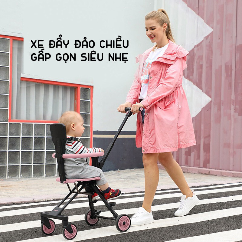 [MẪU MỚI] Xe Đẩy đảo chiều vovo/playkids gấp gọn 3,5kg mẫu mới 2020