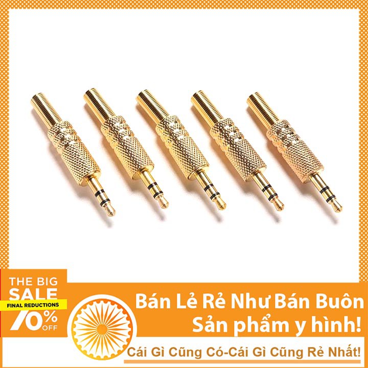 Anasa Jack Audio 3.5mm Kim Loại Màu Vàng Chân Hàn Jack Âm Thanh Chế Tai Nghe Loa Nghe Nhạc Anasa