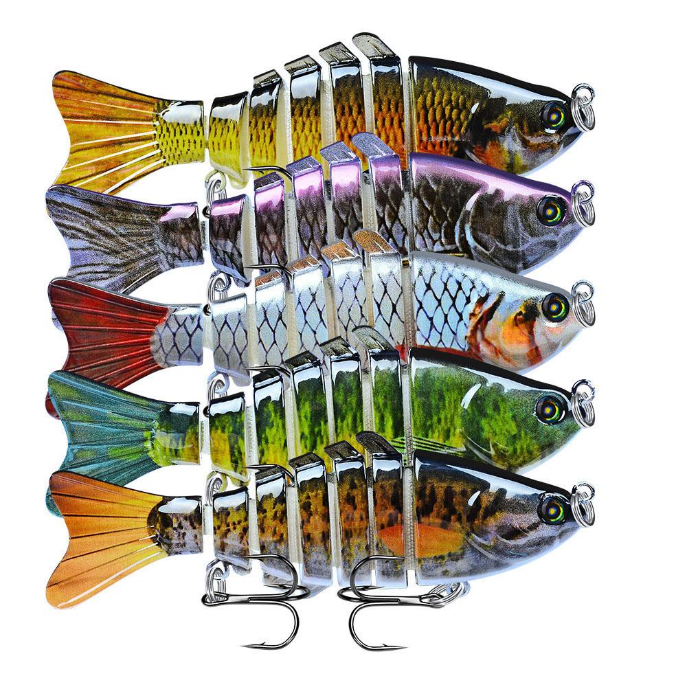 MUVAKO Mồi Câu Cá Nhân Tạo Bằng Nhựa Cứng 7 Đoạn