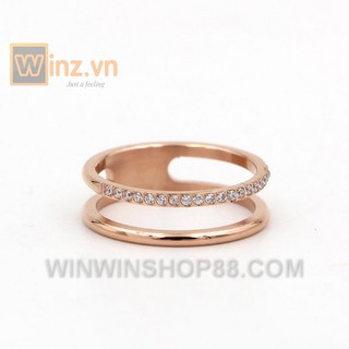 Nhẫn Titan đính đá N270 (màu đồng) - Winz.vn