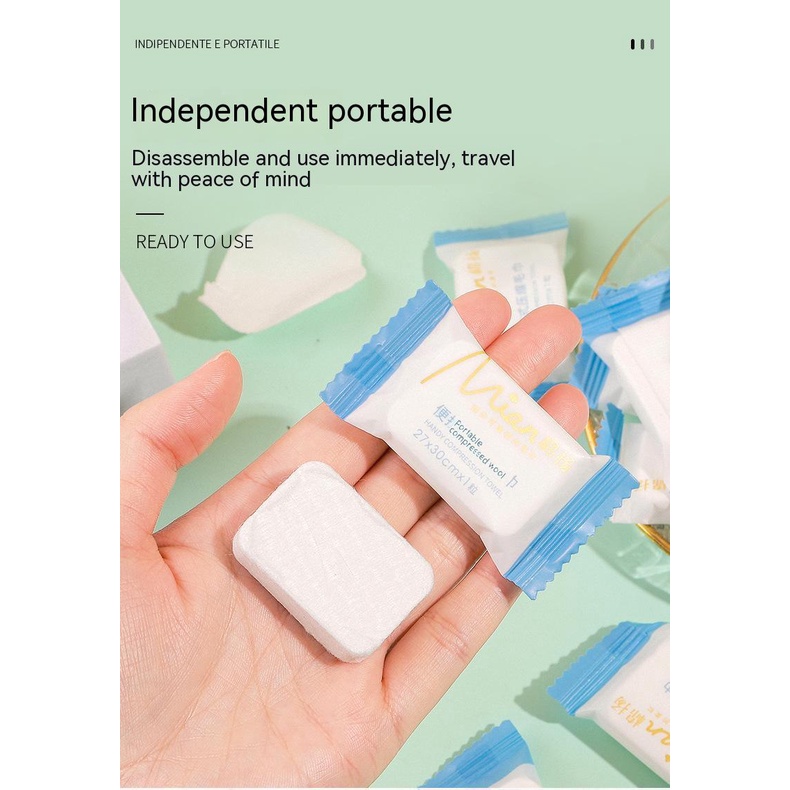 Khăn Nén Cotton Tinh Khiết Dày Dặn Dùng Một Lần Để Lau Mặt