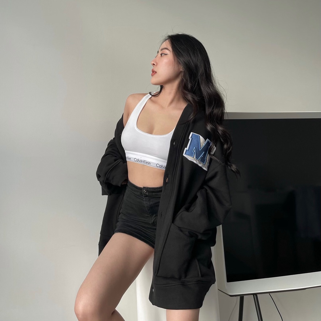 Áo Cardigan Nỉ Chân Cua Form Rộng Thêu Logo M - Áo Khoác Nỉ Trơn nam nữ form rộng ZooZoo