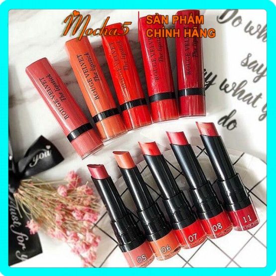 Son thỏi BJ BOURJOIS Lipstick lì môi, lên chuẩn màu Pháp thỏi 07 màu Đỏ Cam