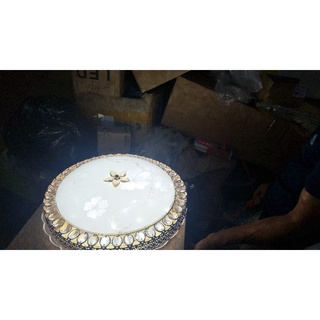 Đèn ốp trần pha lê hình vuông Kích  thước 500x500, ánh sáng led 3 mầu CL7143 cho không gian phòng khách, chiếu nghỉ