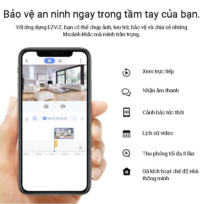 Camera IP WIFI trong nhà 2MP 4MP xoay 360, EZVIZ TY2 SMART HOME 1080P, chính hãng, bảo hành 24 tháng | BigBuy360 - bigbuy360.vn