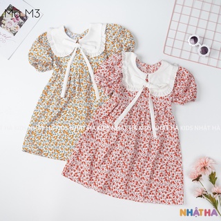 Váy bé gái hoa nhí M3 Chất lanh lụa mềm mại size đại từ 11-45kg