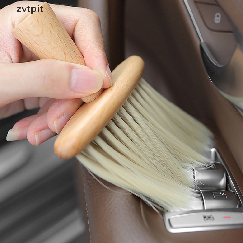 [ZVPT] Bàn Chải Vệ Sinh Khe Thông Khí Xe Hơi Bằng Gỗ Cứng Lông Mềm DSF