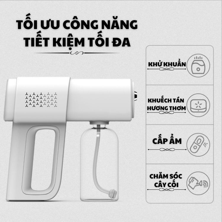 Súng phun khử khuẩn Nano SPRAY MACHINE K5 8 MẮT, Máy xịt khử khuẩn cầm tay [HÀNG CAO CẤP]