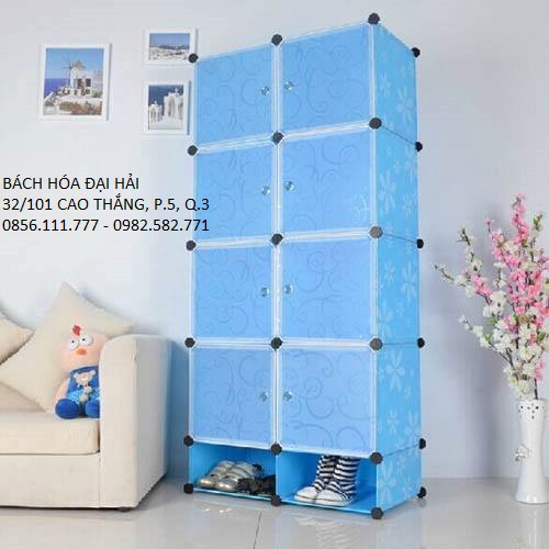 TỦ NHỰA LẮP GHÉP 8 NGĂN - SIZE LỚN- KÍCH THƯỚC CAO 140cm X NGANG 70cm X SÂU 47CM