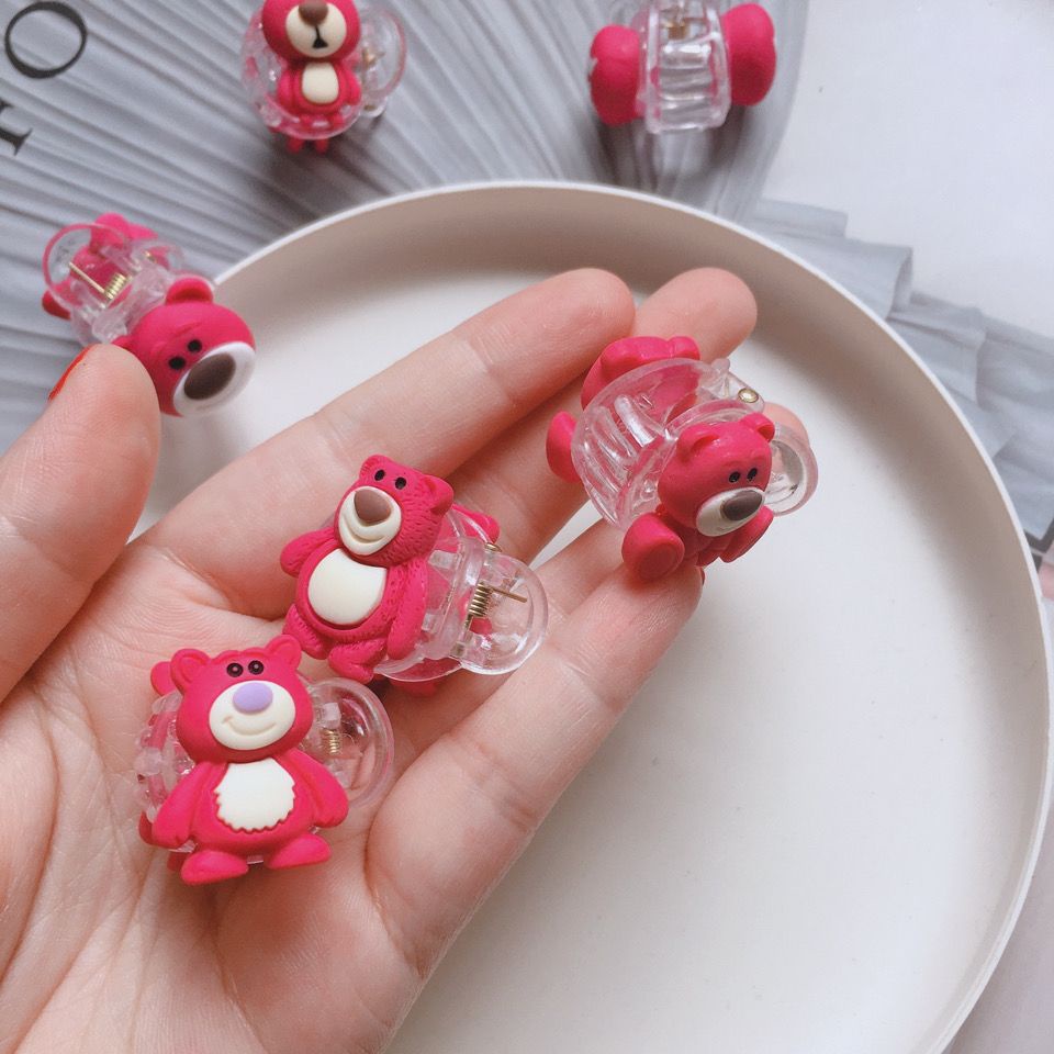 Kẹp Tóc Mini Hình Gấu / Dâu / Trái Cây Dễ Thương Cho Bé Gái