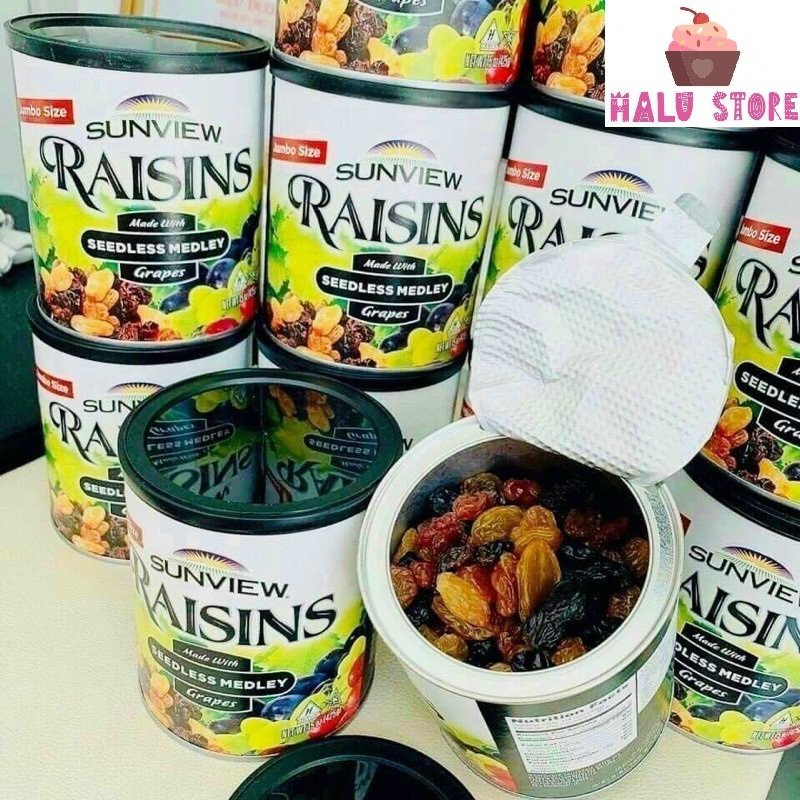 [HÀNG CHUẨN LOẠI NGON] Nho khô Sunview Raisin Mỹ hộp 425 gram