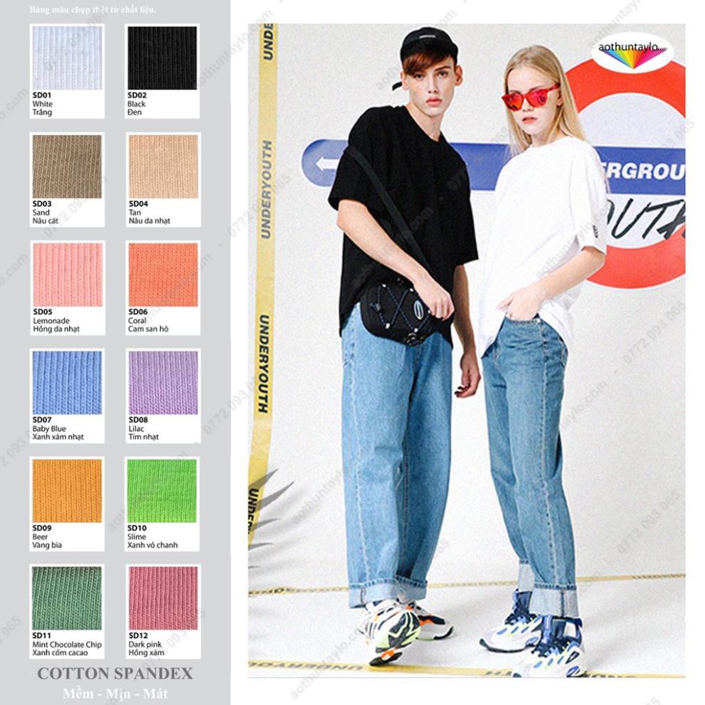 Chuyên Sỉ Áo Thun Tay Lỡ Nam Nữ Màu Trơn x Vải Cotton Spandex (USA) | Unisex Oversized-fit Tshirt STVR VN ་