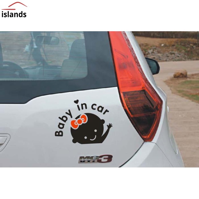 Decal dán trang trí dòng chữ baby in car dễ thương cho xe hơi