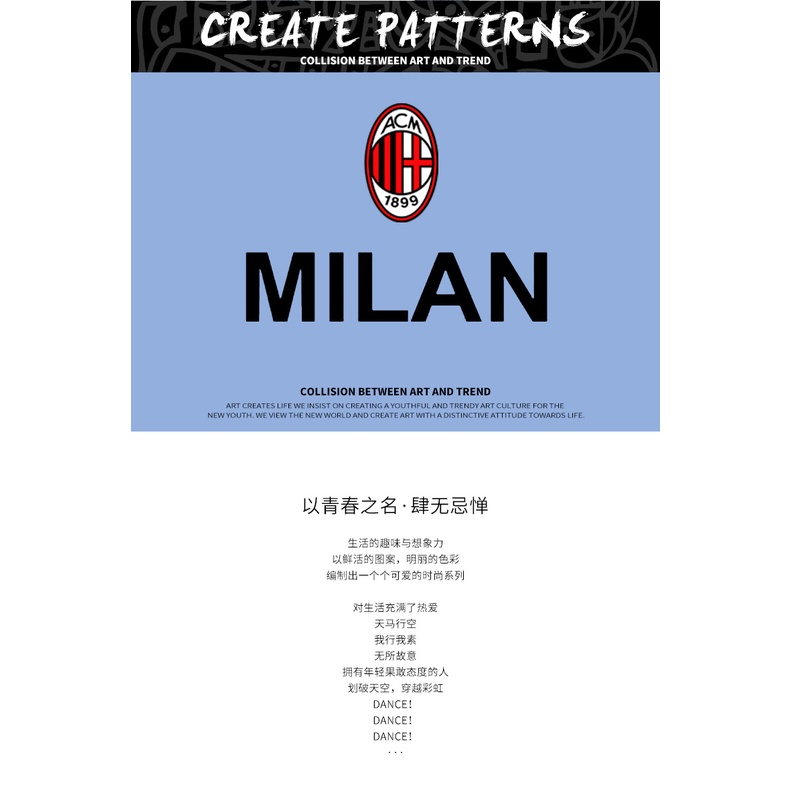 Áo thun thể thao nam in logo đội AC Milan