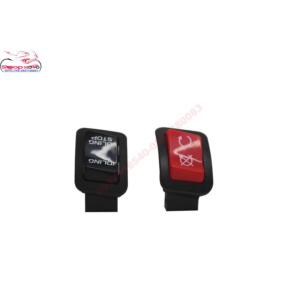 COMBOCông tắc idling stop + Nút đề màu đỏ giống xe SH300i gắn được cho SH, AB,LEAD,VARIO,CLICK,VISION,WINNER....