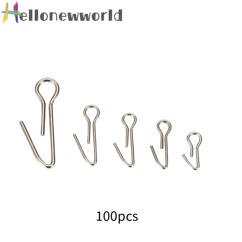 Hellonewworld 100pcs Fishing Hook Connecting Pins Fixed Lock Assist Soft Bait Gear Tackle