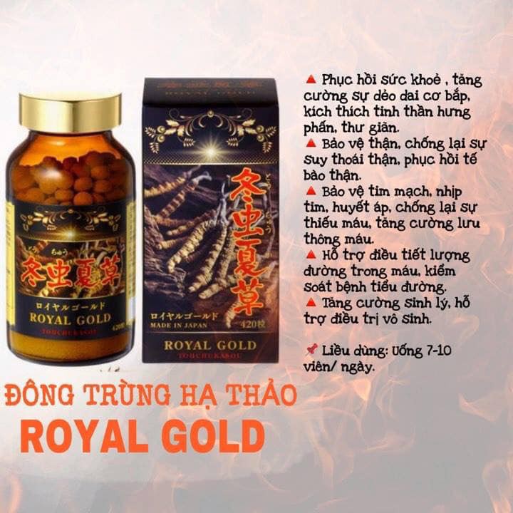 Viên uống Đông trùng hạ thảo Nhật Bản Royal Gold 420 viên hàng chuẩn