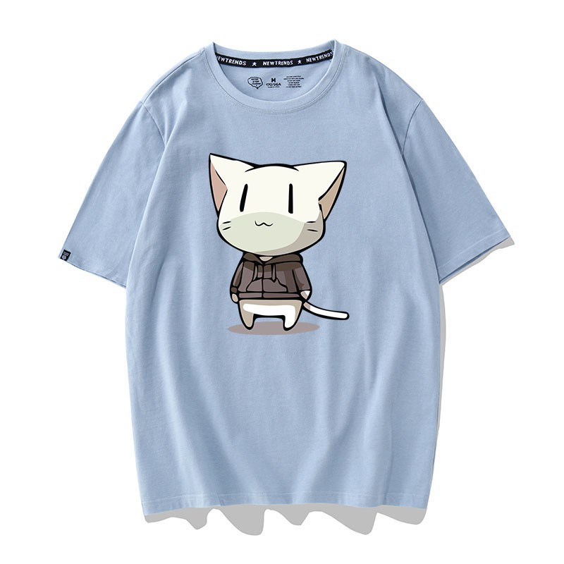 Áo Thun Mèo Mặc Áo Khoác Unisex Nam Nữ