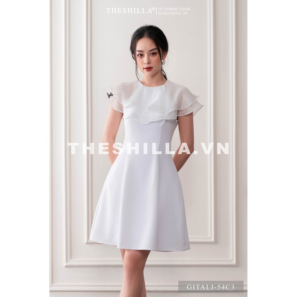 Váy thiết kế cao cấp màu trắng tici phối lưới họa tiết thêu thủ công [ Có video + Ảnh thật ] The Shilla - Gitali-54C3