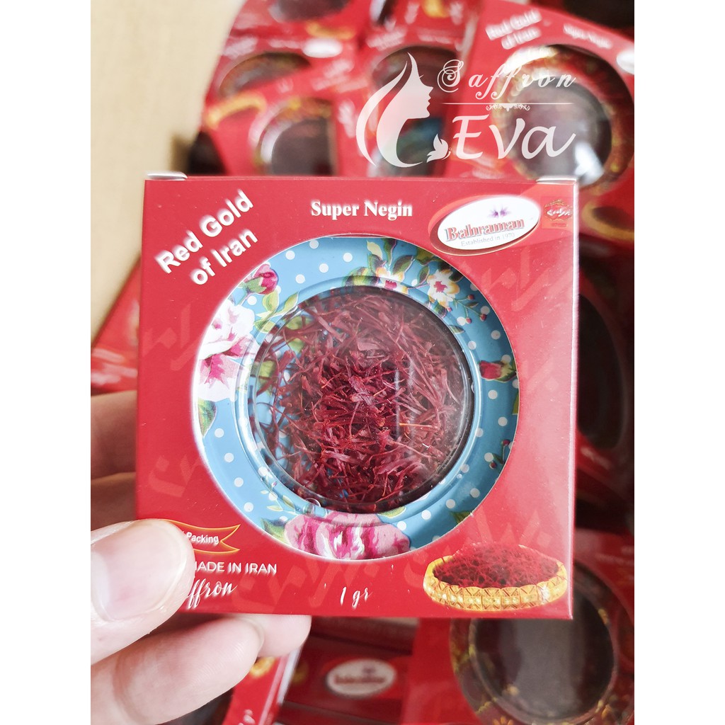 1gr Saffron Super Negin thương hiệu Bahraman hộp thiếc / Nhụy Hoa Nghệ Tây Super Negin Iran