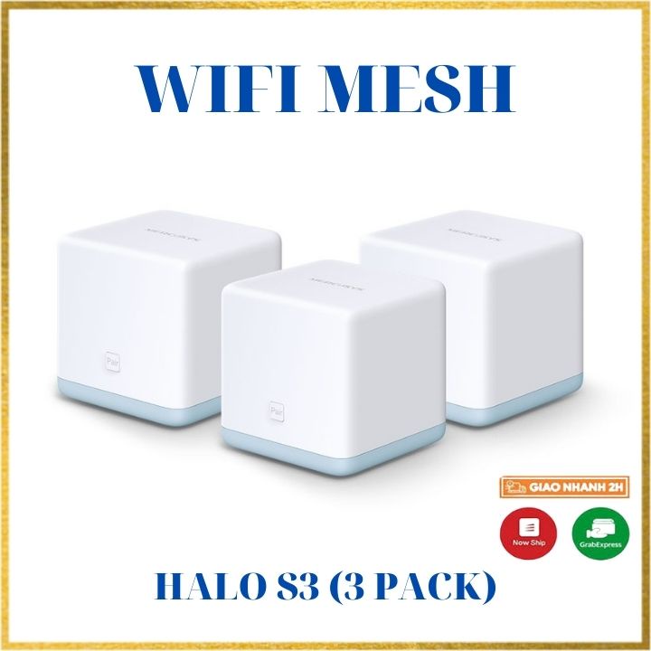 Wifi mesh Halo S3 (3 pack),Bộ phát wifi Mercusys,Mesh Wifi - Chính hãng