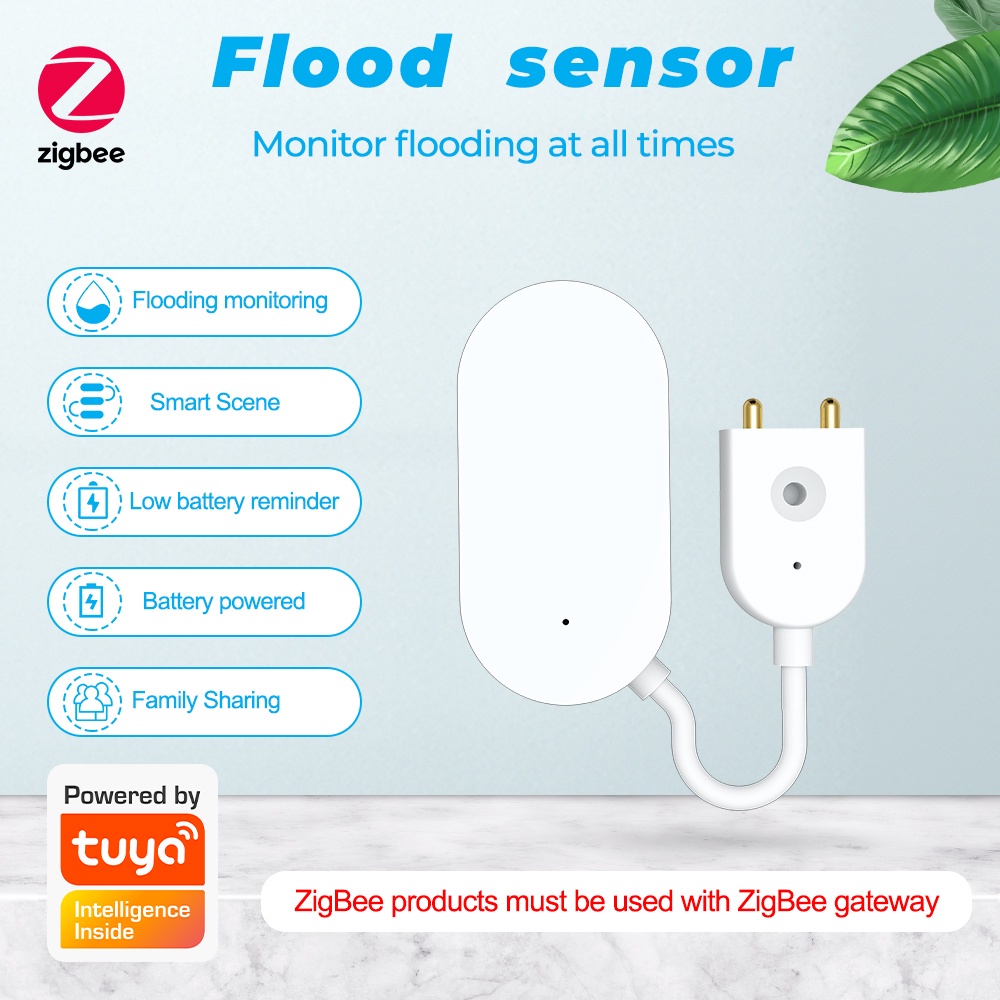 Cảm biến tràn nước Tuya Zigbee - Kết hợp van điện thông minh - Trời mưa - Ngữ Cảnh