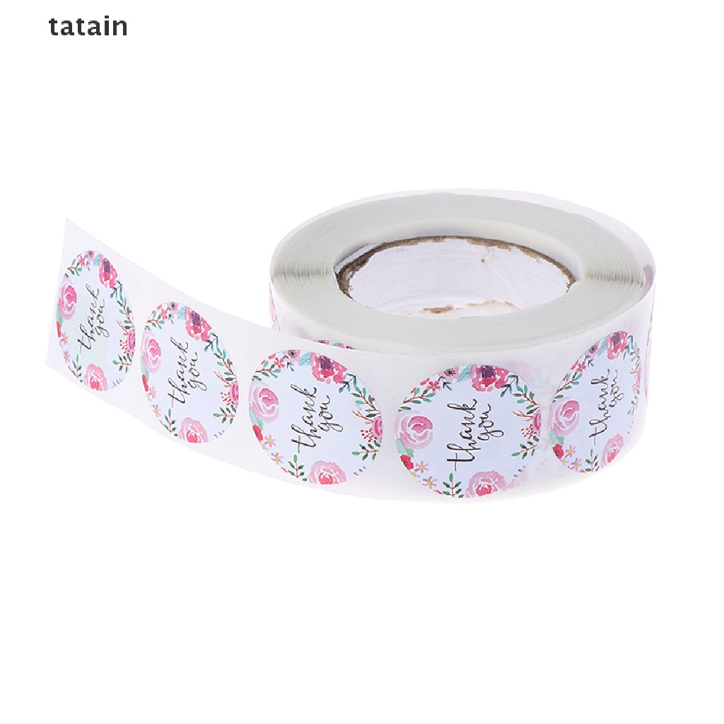 [TAT] 500 Labels/roll Thank You Sticker seal labes flower Stationery sticker CVX