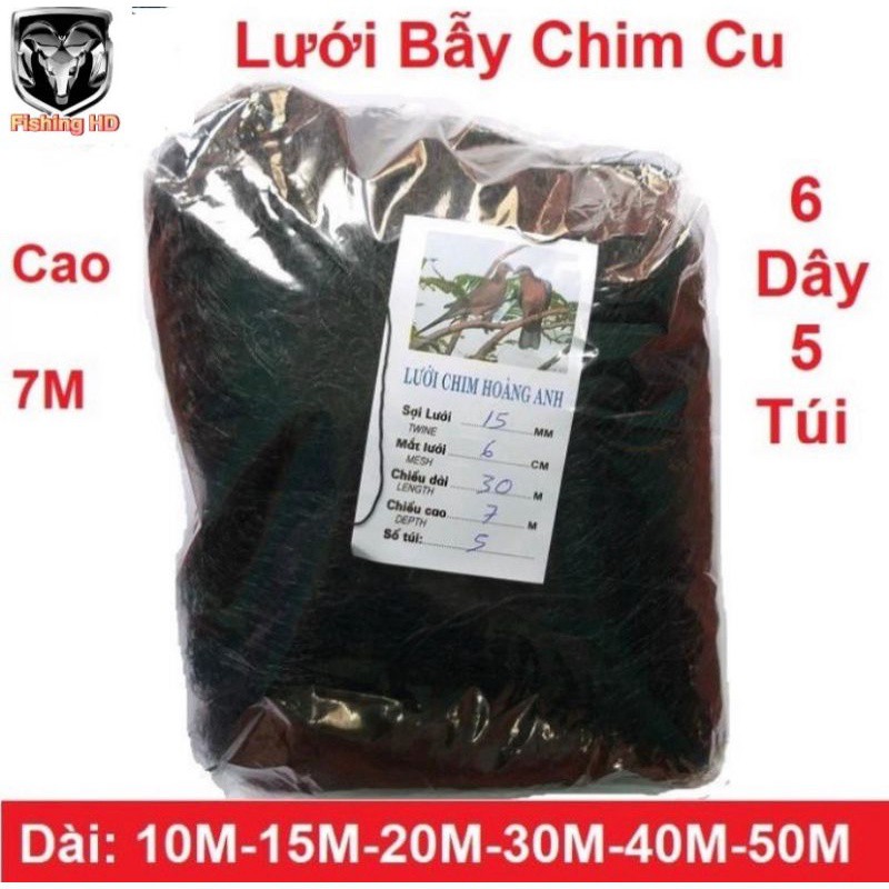 Lưới bẫy chim cu gáy cao 5m dài 10m - 50m mắt 6cm hàng thái lan cao cấp. đồ câu FISHING_HD